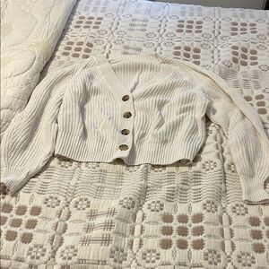 a new day Women's Cream Ribbed Cardigan